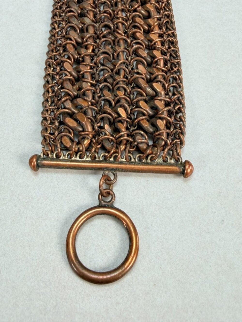 Heavy Copper Mesh Cuff Bracelet Chunky Artisan Statement Jewelry - Picture 6 of 8